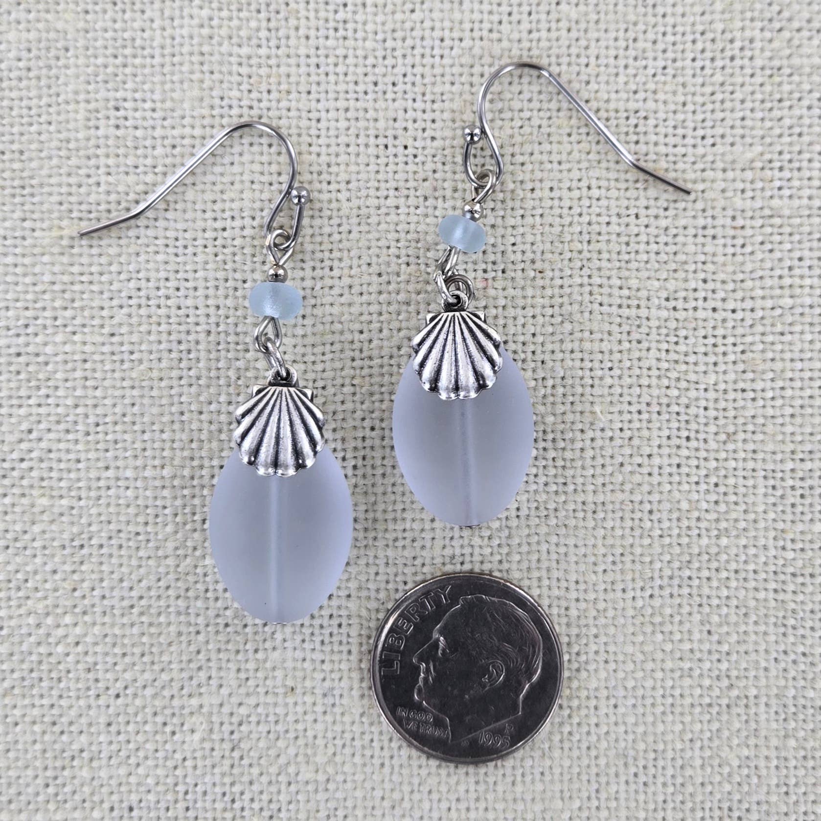 Sadie Green's Jewelry - Wholesale Dangle Earrings - Sea Glass Shell Earring 1709-SP5