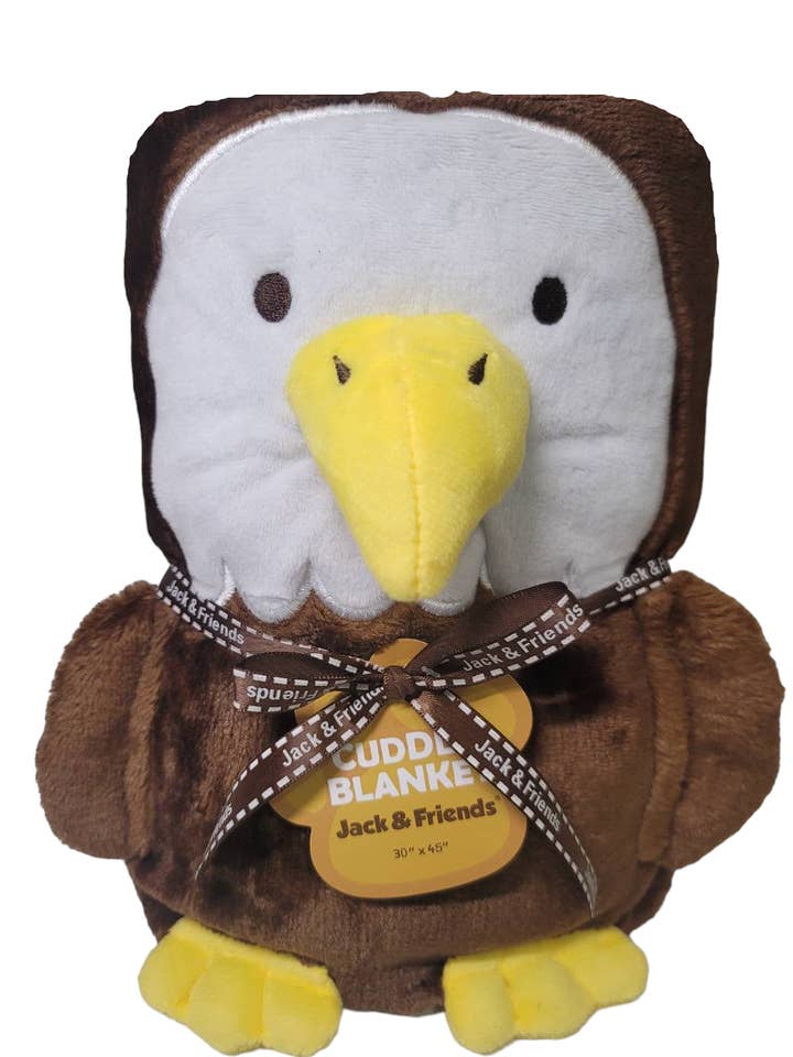 One & Only Creations, Inc. - Jack & Friends - Wholesale Security/Cuddle Blanket - Baby - Eagle Cuddly Blanket0