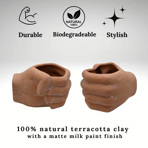 Simply Supplied Co - Venta al por mayor Macetas - Maceta de Barro Terracota Moderna Hecha a Mano | Regalo Bohemio | Divertido, Lindo10