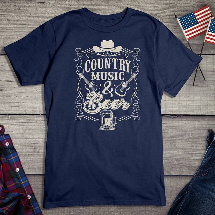 Artopia - Wholesale Screen Printed T-Shirt - Unisex - Country Music And Beer T-Shirt5
