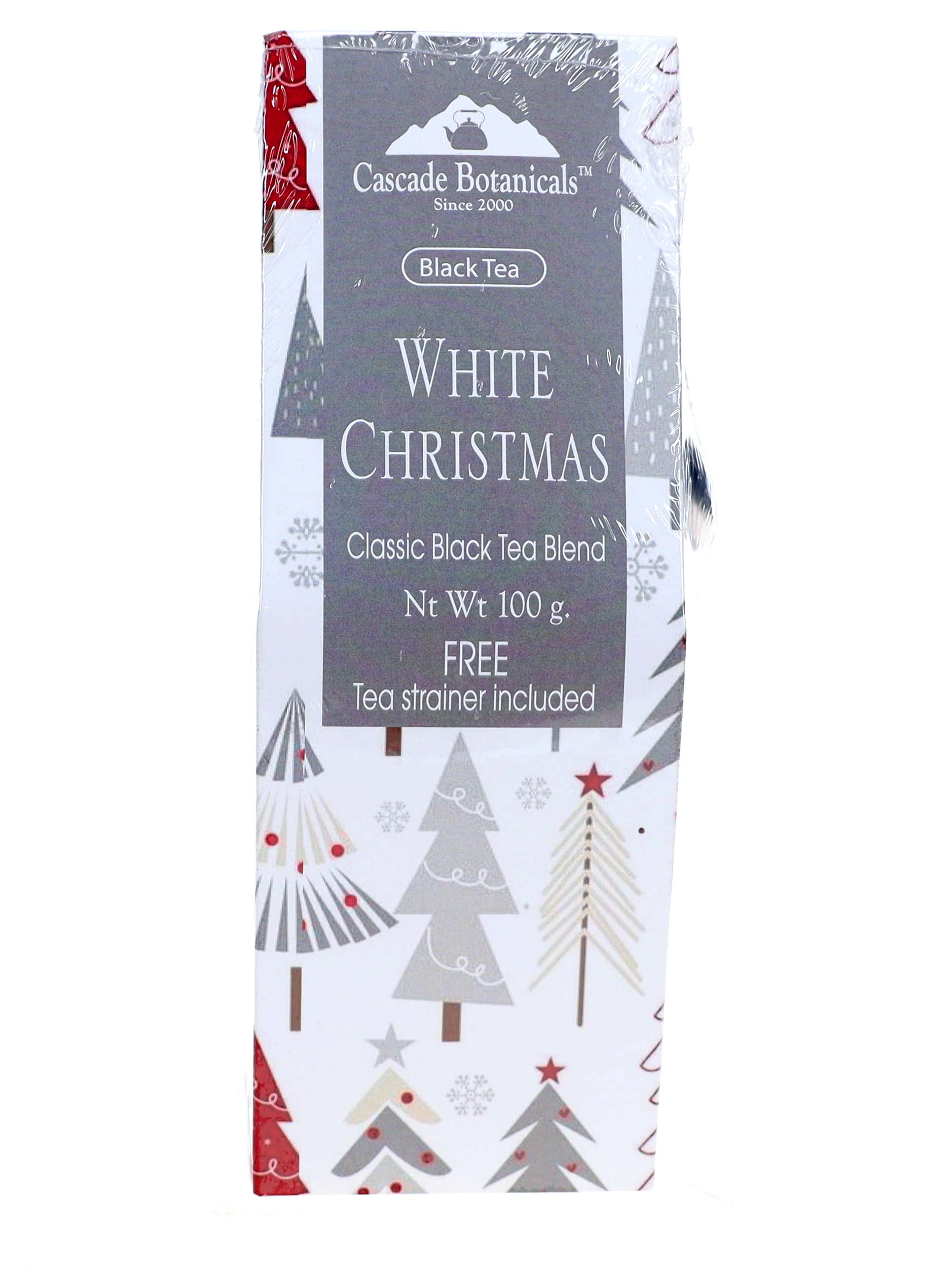 Cascade Teas & Botanicals - Wholesale Loose Tea - Holiday Tea White Christmas Gift Box, FREE STRAINER1