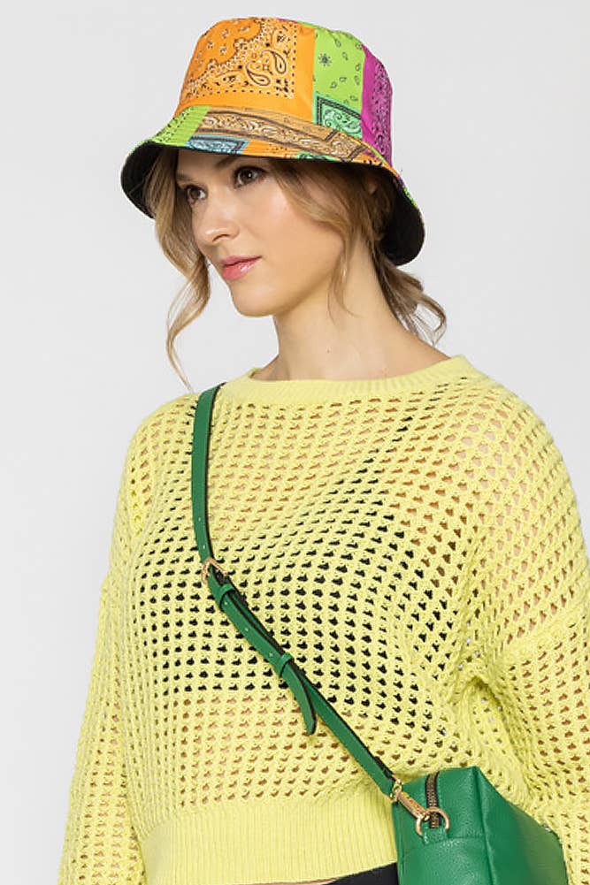 Hana - Vendita all'ingrosso Cappello da pescatore - Donna - Cappello da pescatore multicolore con paisley2