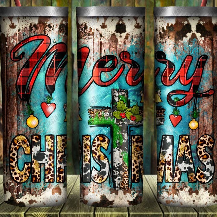 Merry Christmas western tumbler for wholesale by Fandangles