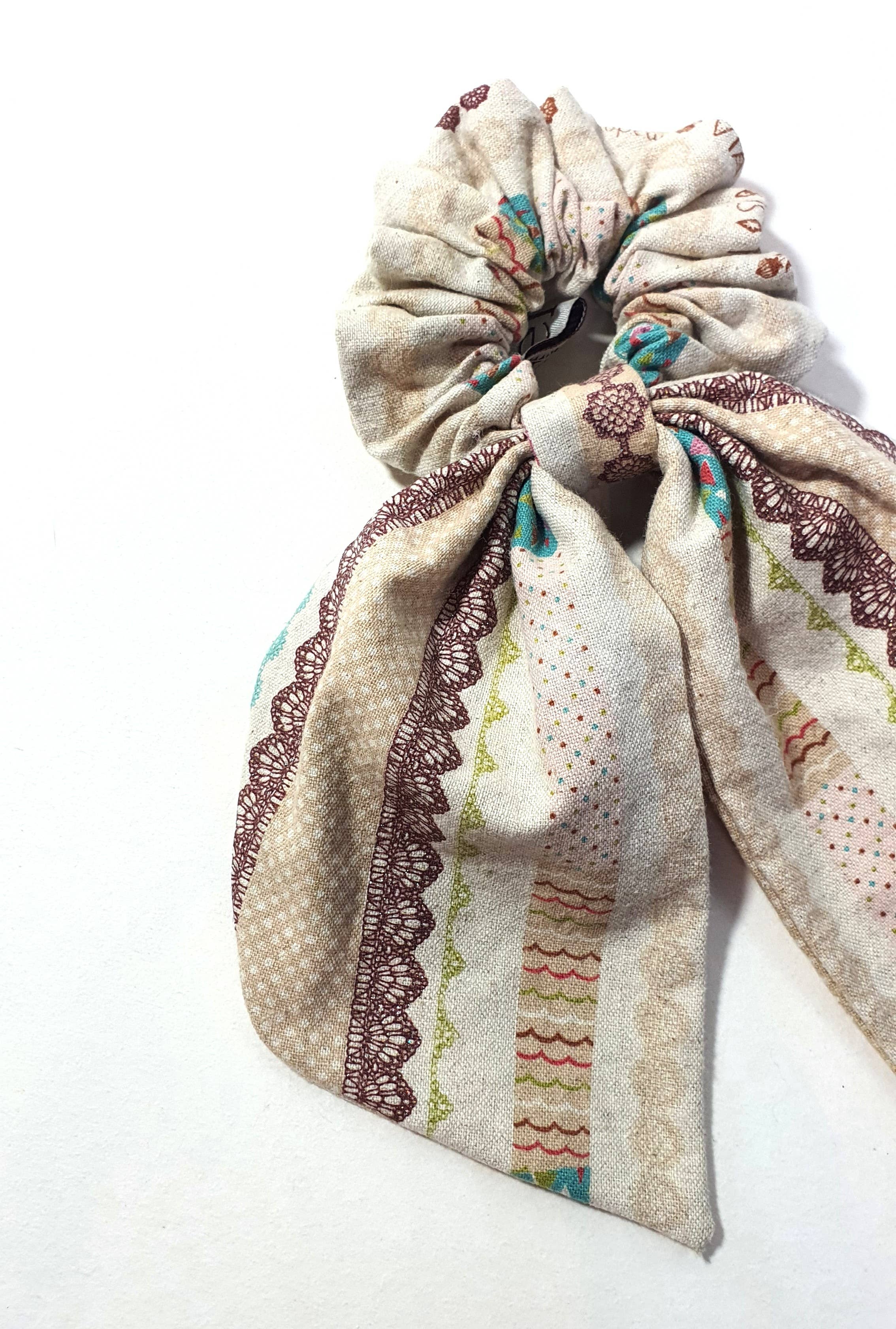 Beige & Co Thai Crafts - Wholesale Scrunchie - Women’s - Upcycled Statement Bow Hair Scrunchies