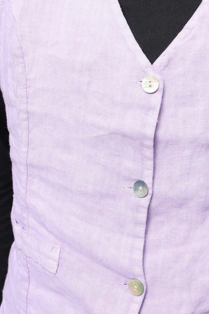 LÉA & LUC - Wholesale Button Down Shirt - Women's - Sleeveless shirt in 100% Linen REF. 514652