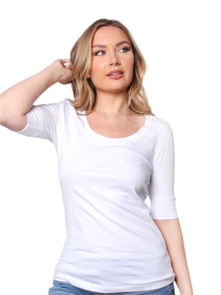 Good Stuff Apparel - Wholesale T-shirt – women's - Women's Half Sleeve Scoop Neck Plain Top 0