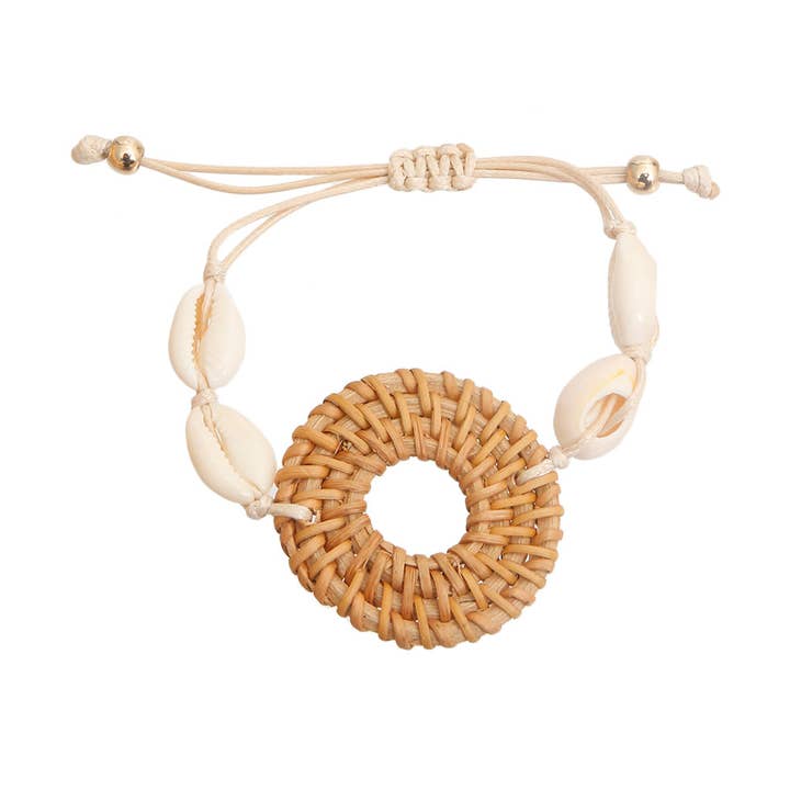 Brown Woven Ring Shell Bracelet for wholesale by PinktownUSA