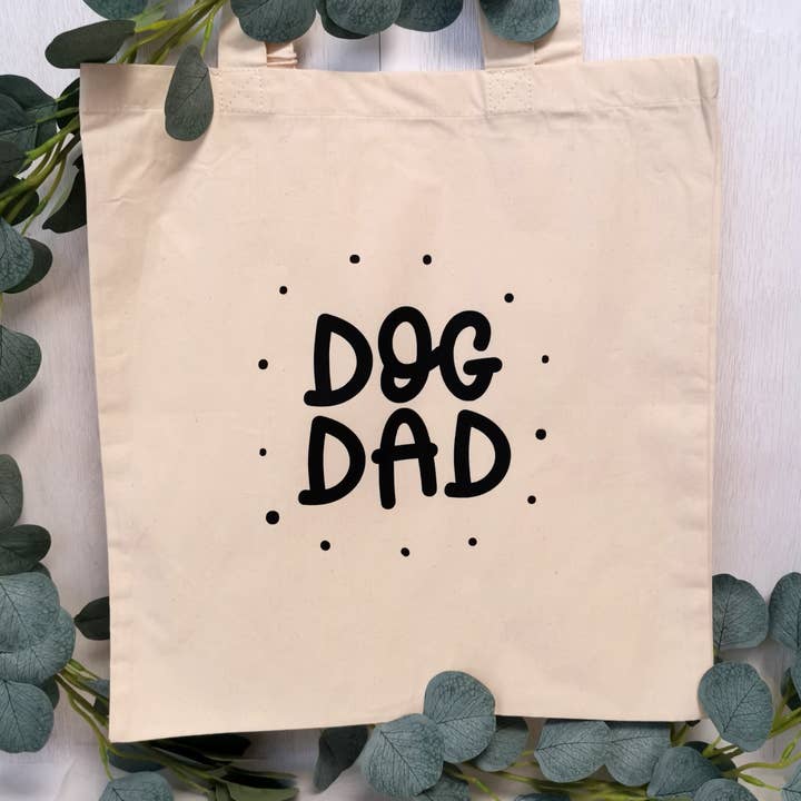 Dog Dad Fair Trade Tote Bag for wholesale by Fox and Floof
