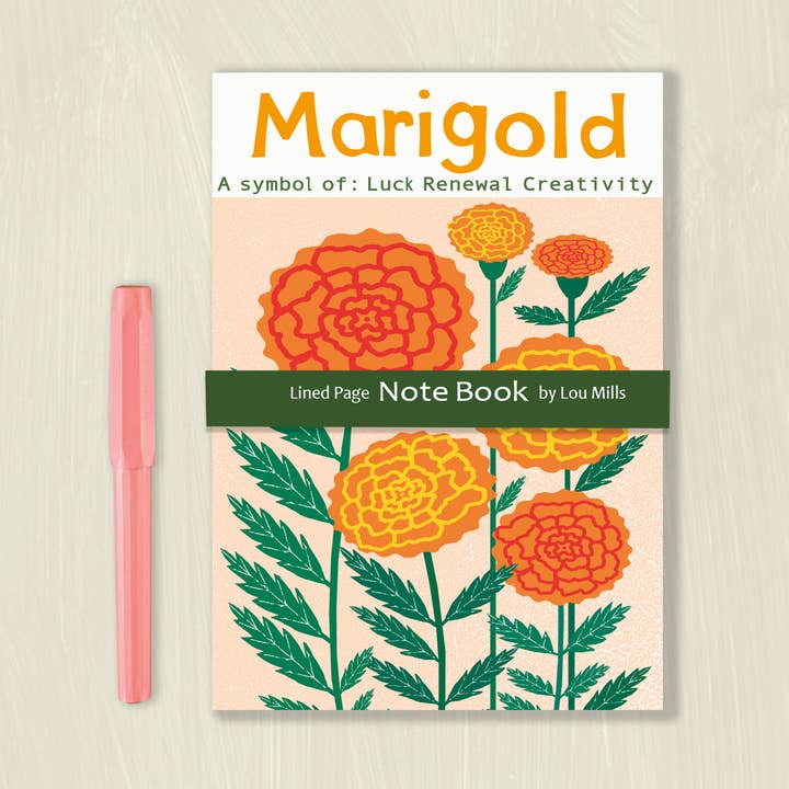 Marigold Notebook for wholesale by Lou Mills