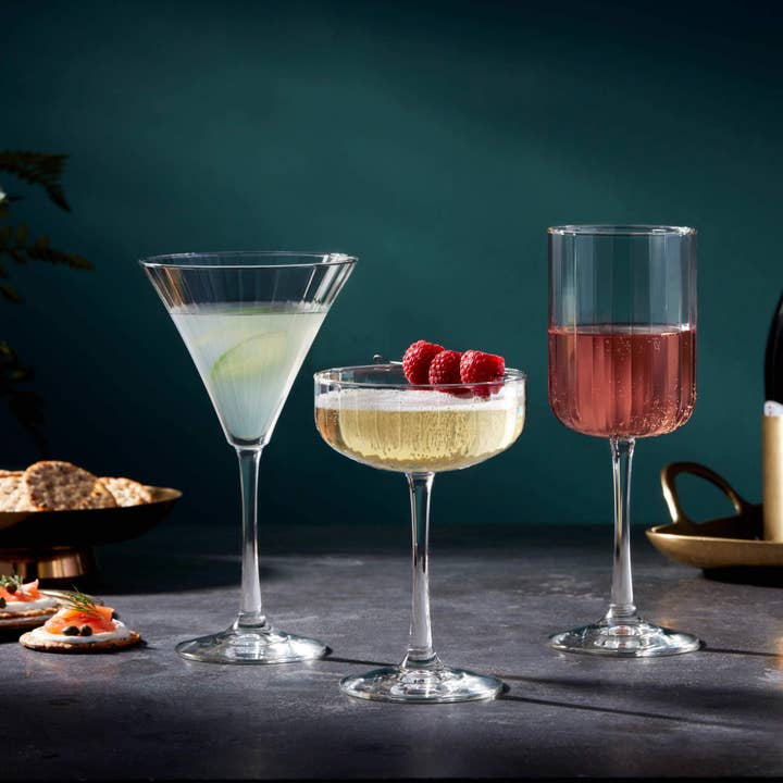 Libbey - Wholesale Cocktail/Liquor Glass - Libbey Paneled Coupe Cocktail Glasses, 8.5-ounce, Set of 4