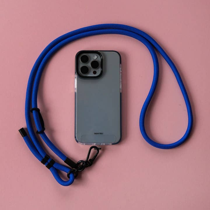 Electric Blue Crossbody Lanyard Adjustable Phone Strap for wholesale by Talk and Tell