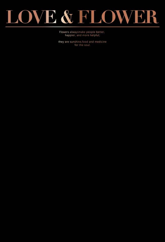 Elegant Design Supply - Wholesale Flat Wrap - Love and Flower Gold Foil Waterproof Flower Wrapping Paper (10 sheets/bag)14