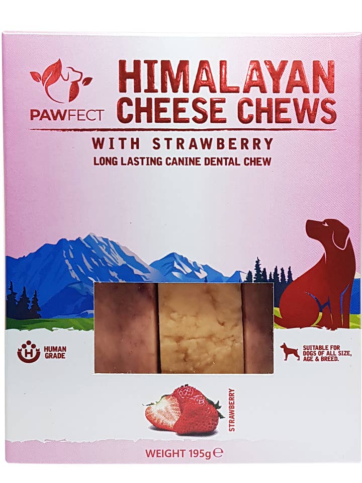 Pawfect tyggepind med jordbær 3 x 65 g for engroshandel hos Finest Petfoods