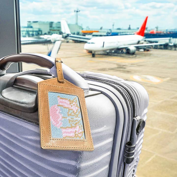 Happy Stitching - Wholesale DIY Craft Kit - Beach Bliss Luggage Tag Kit: All-In-One, Self Finishing Needlepoint Kit