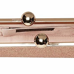 Laura Glitter Evening Clutch (Rose Gold) for wholesale by Jessica McClintock