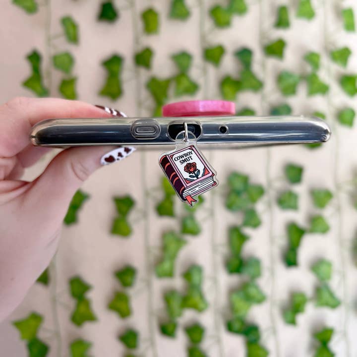 Kindle Charm, Cowboy Smut Bookish E-Reader Dust Plug for wholesale by Amberlin Studio