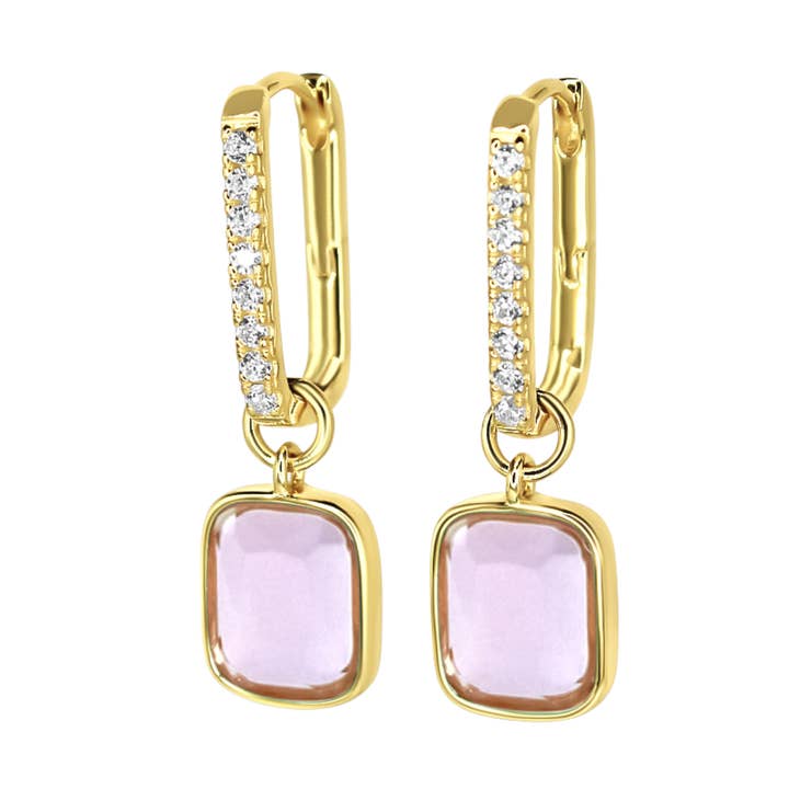 Luxe Cushion Hoops in Blush Lilac for wholesale by Chloe + Lois