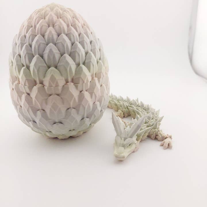 The Geek Galleria - Venta al por mayor Pelota antiestrés - Niños - Dragón articulado de cristal de 30 cm con huevo a juego - Cinderwing3d - Dragón impreso en 3D - Regalo único2