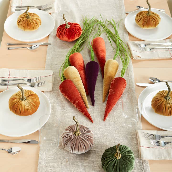 Your Heart's Content – wholesale Decorative tabletop object – Velvet Carrots, Harvest Lush Colors, Unique Wall Hanging12