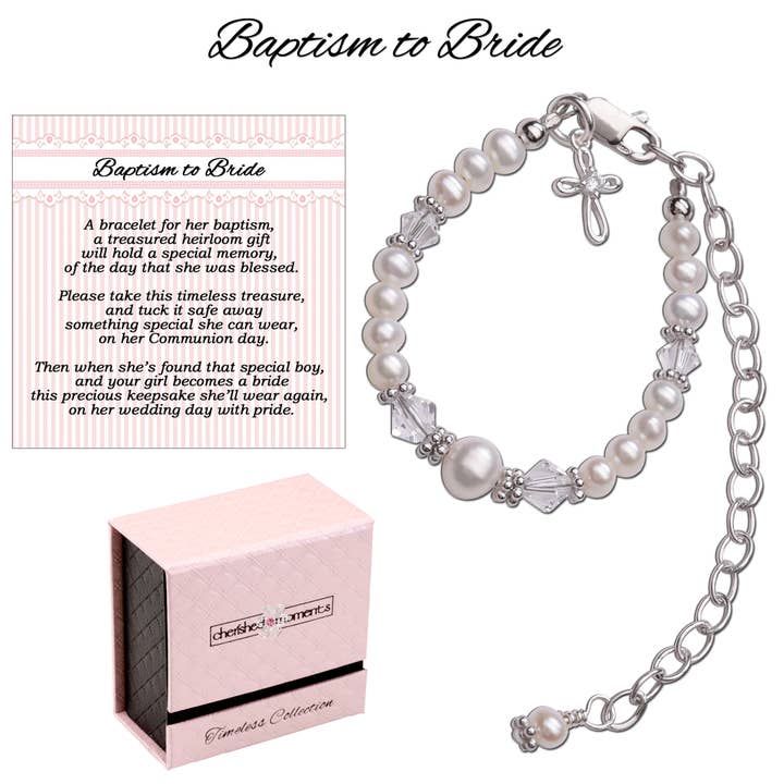 Baptism to Bride™ Baby-Kreuz-Armband, Geschenk für kleines Mädchen für den Großhandel von Cherished Moments