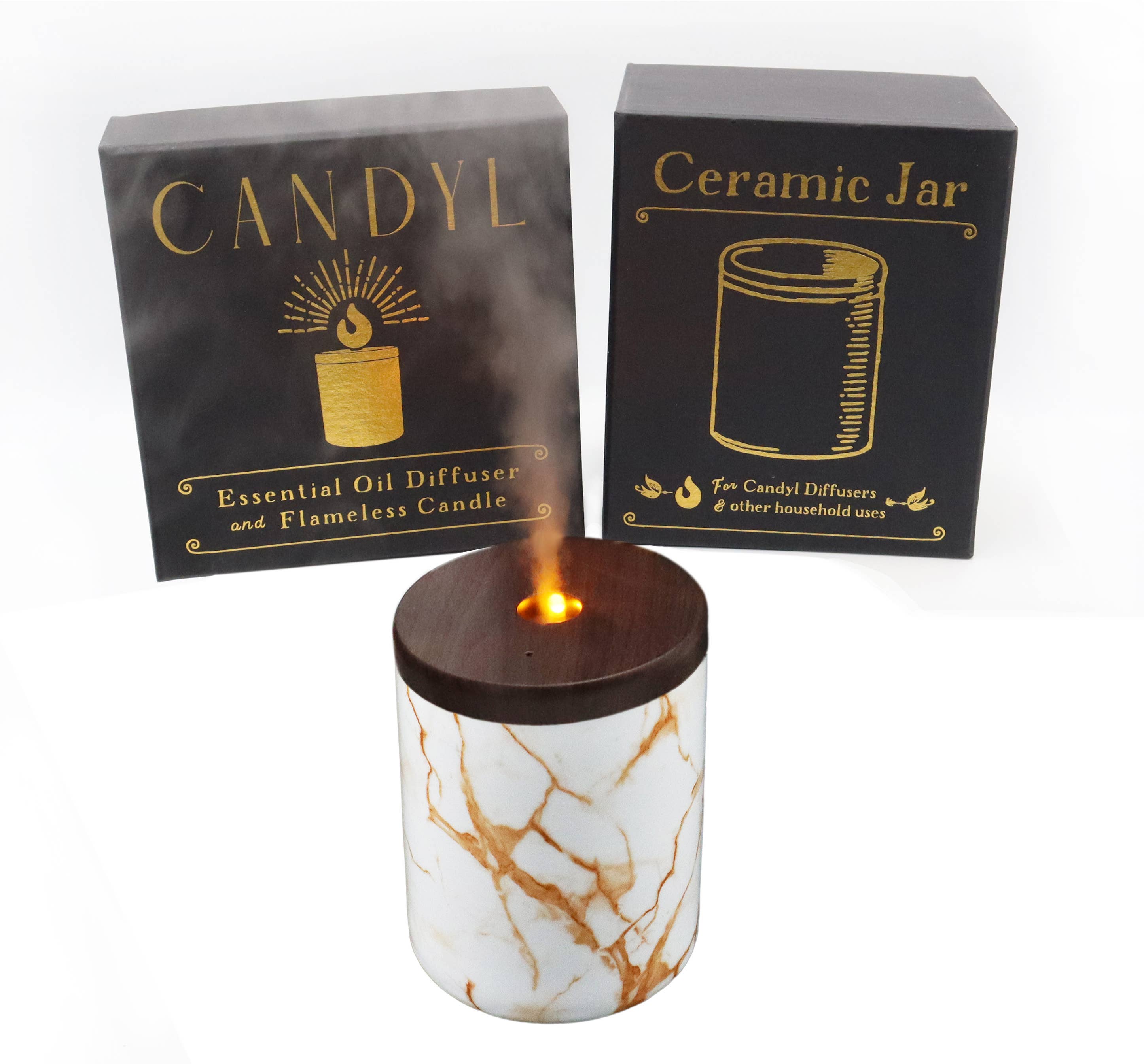Candyl - Vente Diffuseur électronique - Diffuseur d'Huiles Essentielles Candyl avec Flamme de Lumière de Bougie0