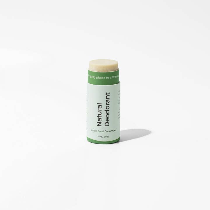 Compostable Natural Deodorant- Green Tea & Cucumber for wholesale by Oliver Flynn Plastic Free Shop