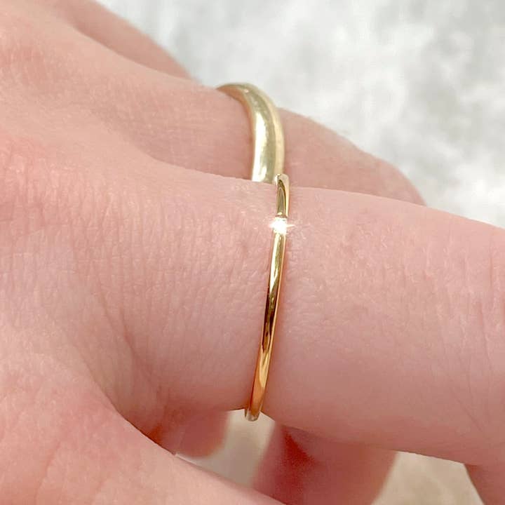 Blueyejewelry - Wholesale Band/Stacked Ring - Dainty Gold Ring - Waterproof Thin Gold Band - Diamond Ring