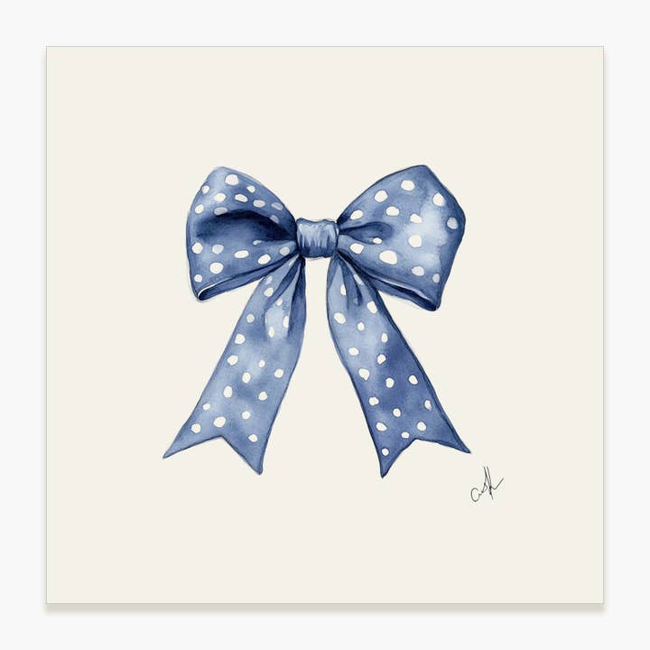 Blue Bow - Unframed Art Print for wholesale by Saltbox & Company