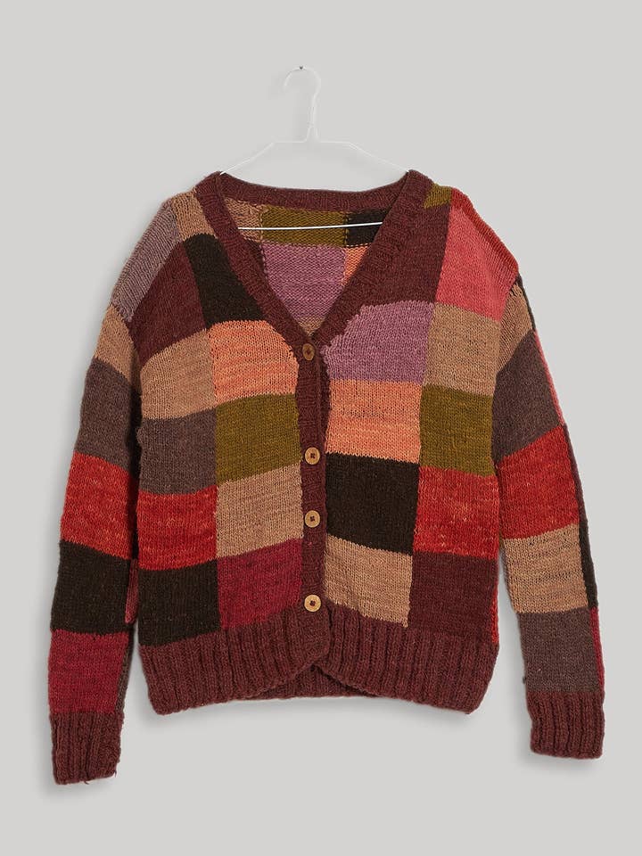 Maroon Color-Blocked Sweater for wholesale by World of Crow llc