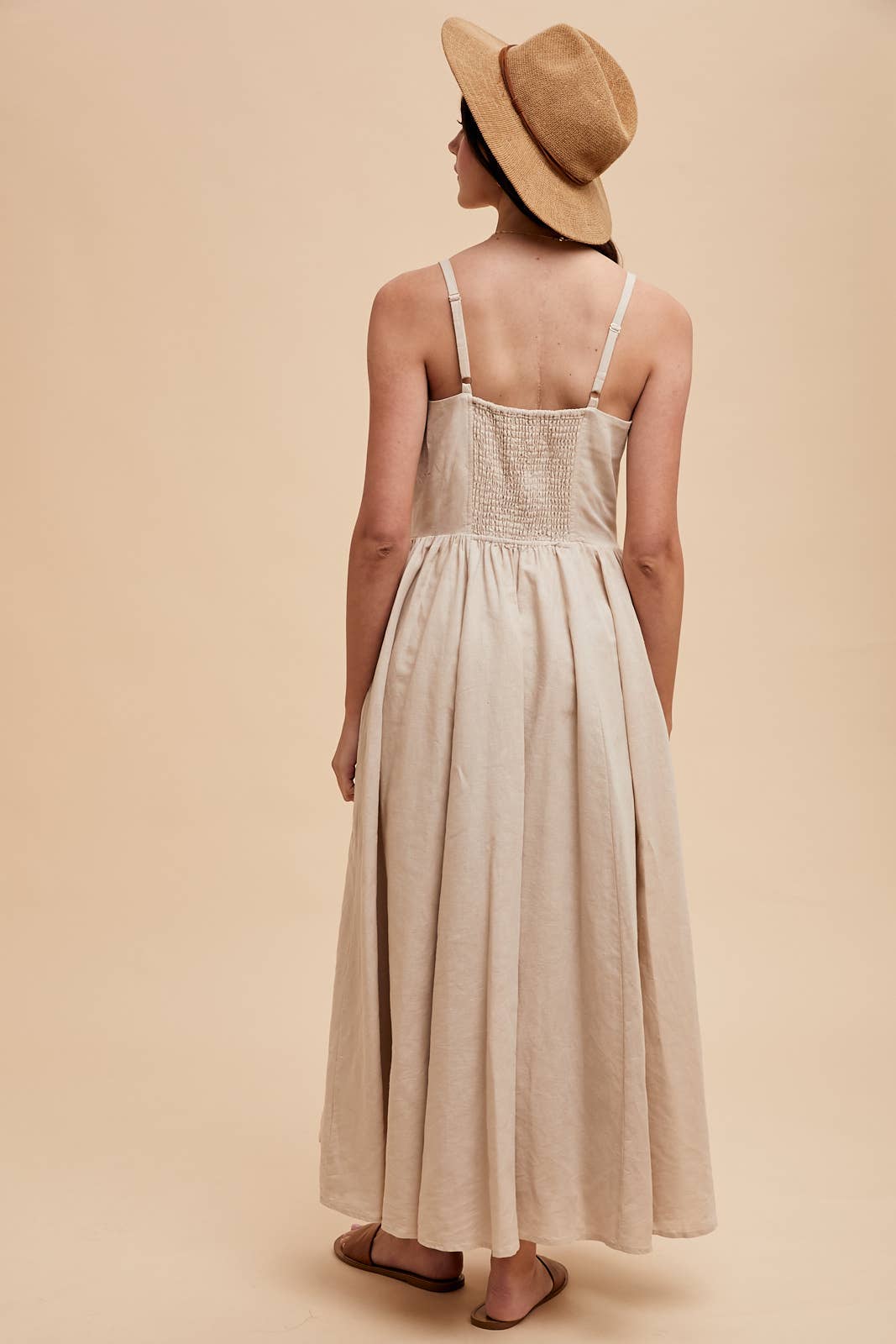 In Loom - Wholesale Dress - Women's - LINEN BLEND BUTTON DRESS11