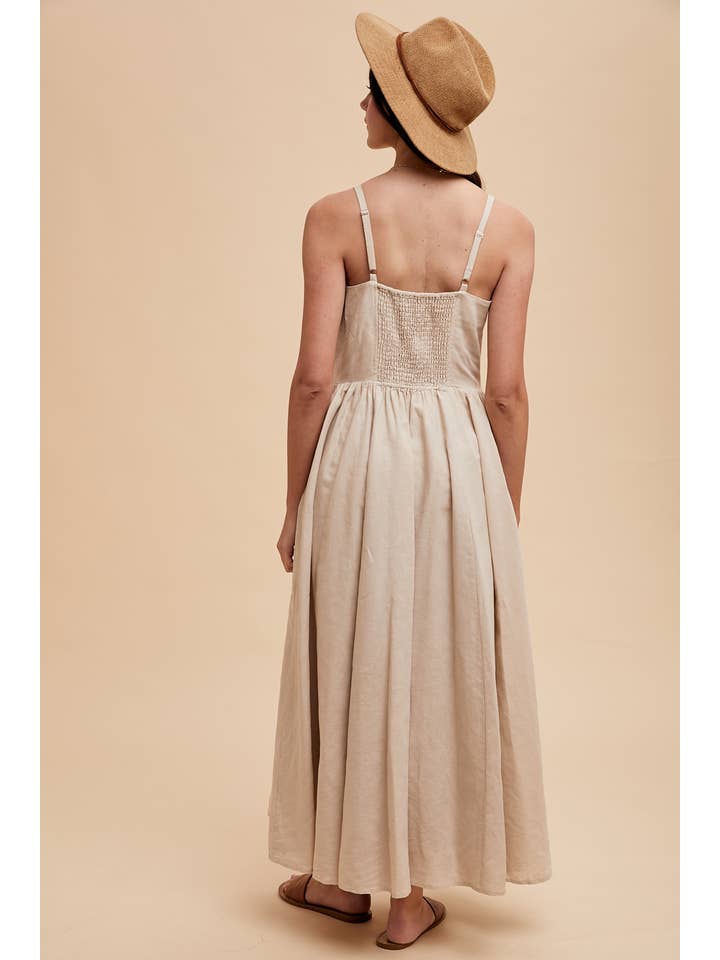 In Loom - Wholesale Dress - Women's - LINEN BLEND BUTTON DRESS11