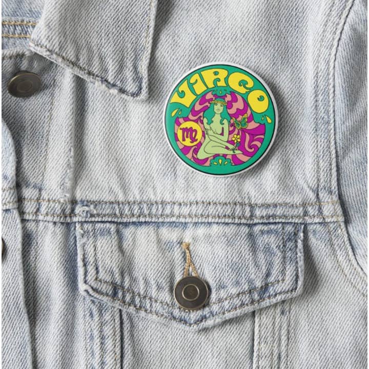 Astral Weekend - Wholesale Lapel Pin/Button - Virgo Zodiac Button1