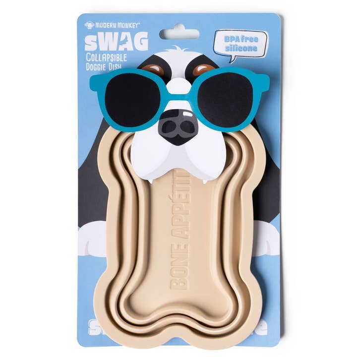 DM Merchandising - Venta al por mayor Comedero - Gatos y perros - Plato plegable moderno para perros Monkey Swag
