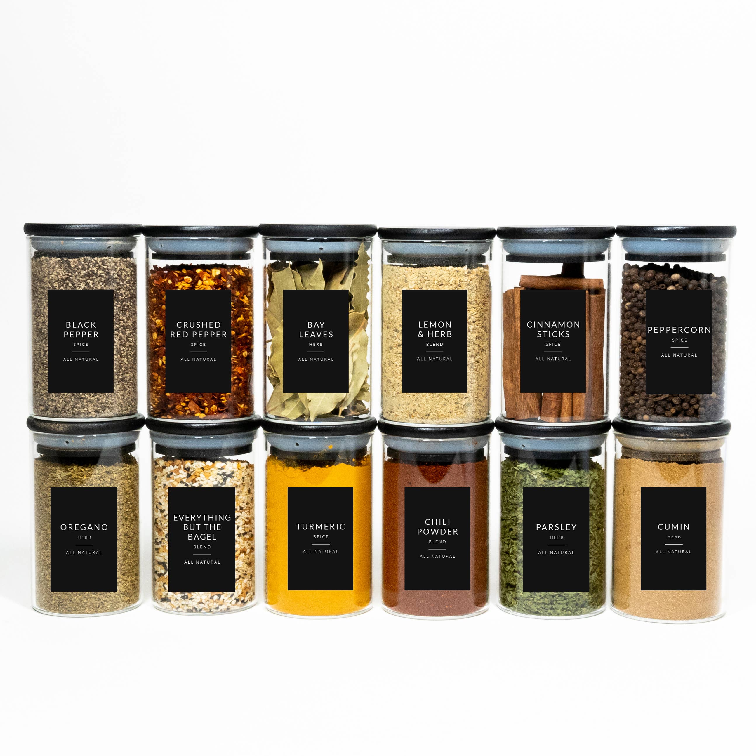 Savvy & Sorted – wholesale Jar – Large Black Bamboo Spice Jars (8.5oz)10