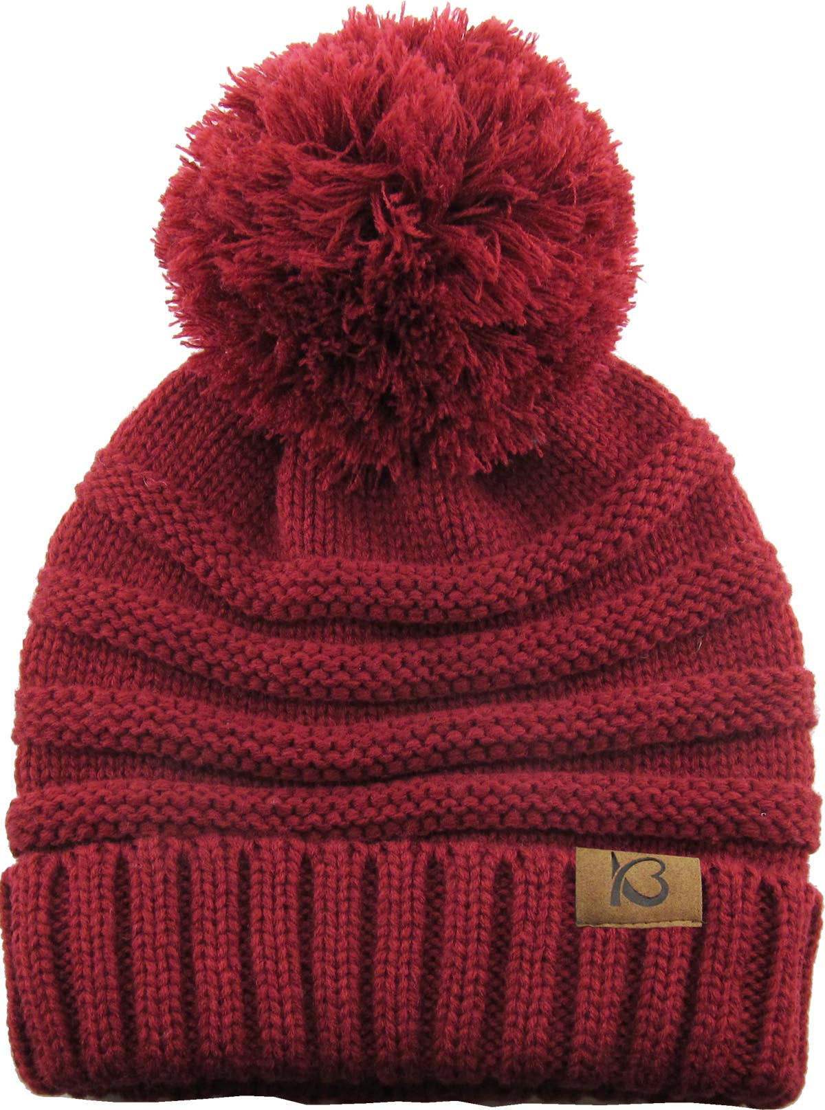 KBETHOS – Großhandel Beanie – Damen – Chunk Pom Pom Grobstrick-Mütze mit Zopfmuster und Rippenstrick48