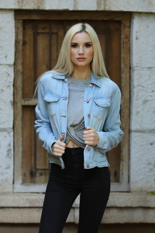 ANGIE - Wholesale Denim Jacket - Women's - SJ919-ASIS WASHED DENIM TENCEL BUTTON FRONT JACKET10