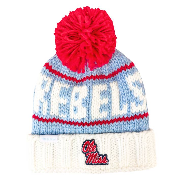 Ole Miss® Rebels Bobble Hat (Baby, Toddler, Kid) for wholesale by Bits & Bows