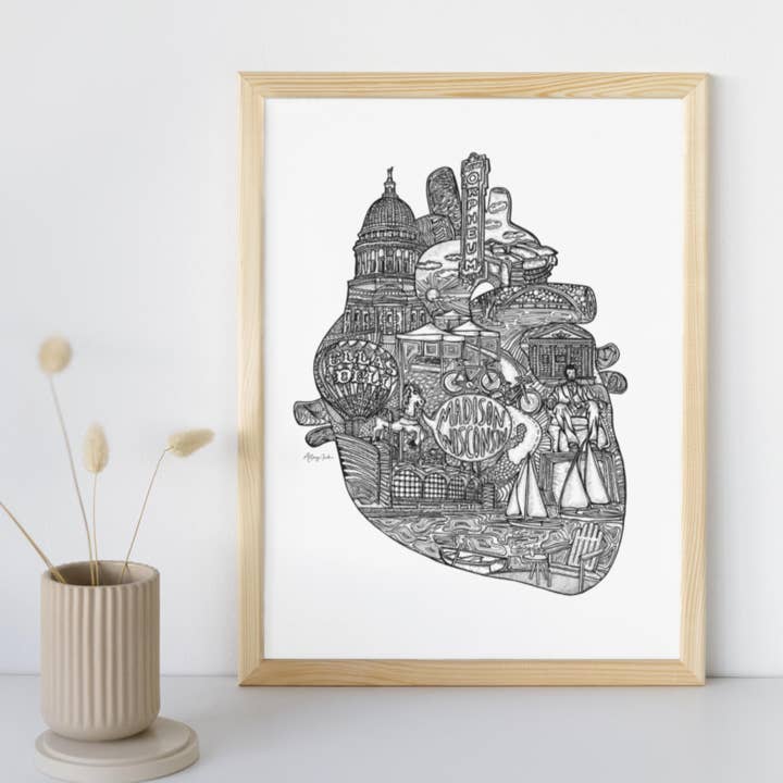 Corazón de Madison: 8x10 o 11x14 para venta al por mayor de Artery Ink