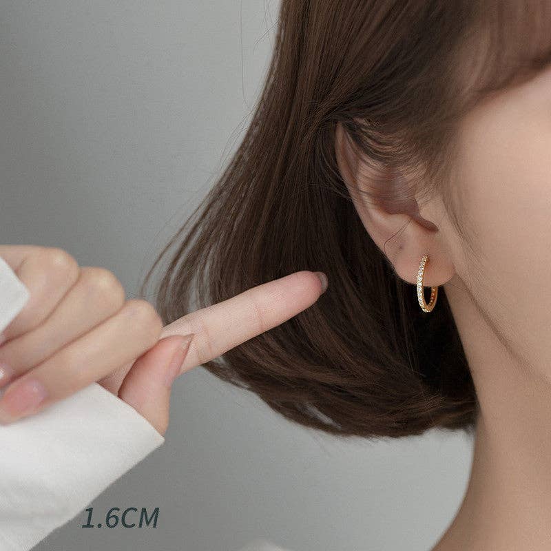 Perimade & Co. LLC - Wholesale Hoop Earrings - Simple Pave Setting Hoop Earrings in 925 Sterling Silver3