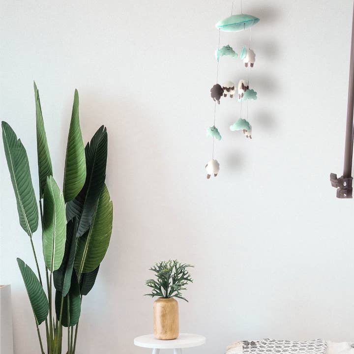 Global Crafts - Wholesale Baby Mobile - Blue Counting Sheep Baby Nursery Felt Mobile5