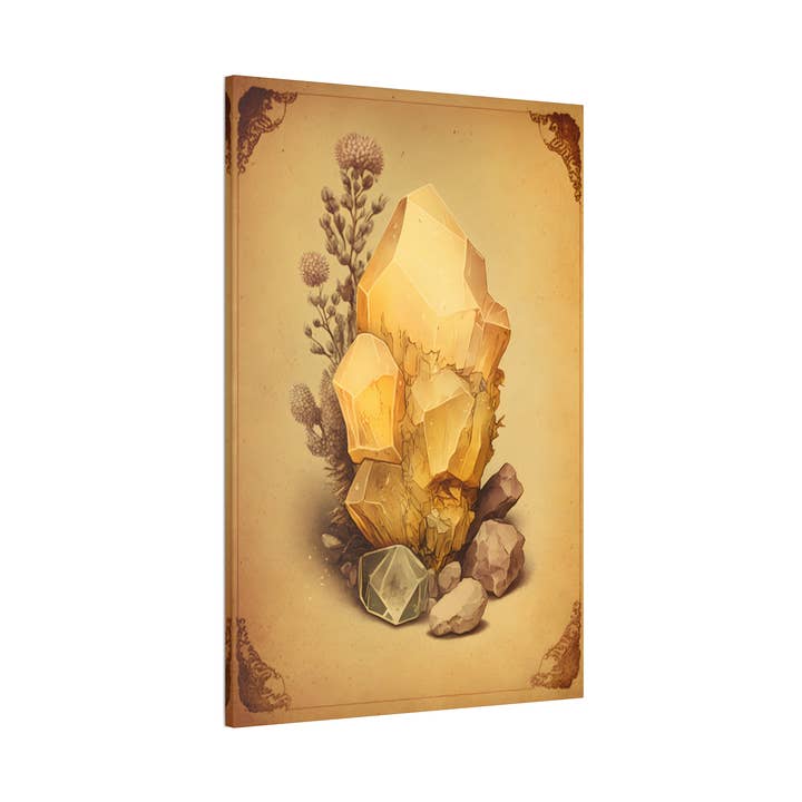 Light Citrine Canvas Print - Crystal Art for Home or Office - Apothecary Decor for wholesale by Print Pothecary