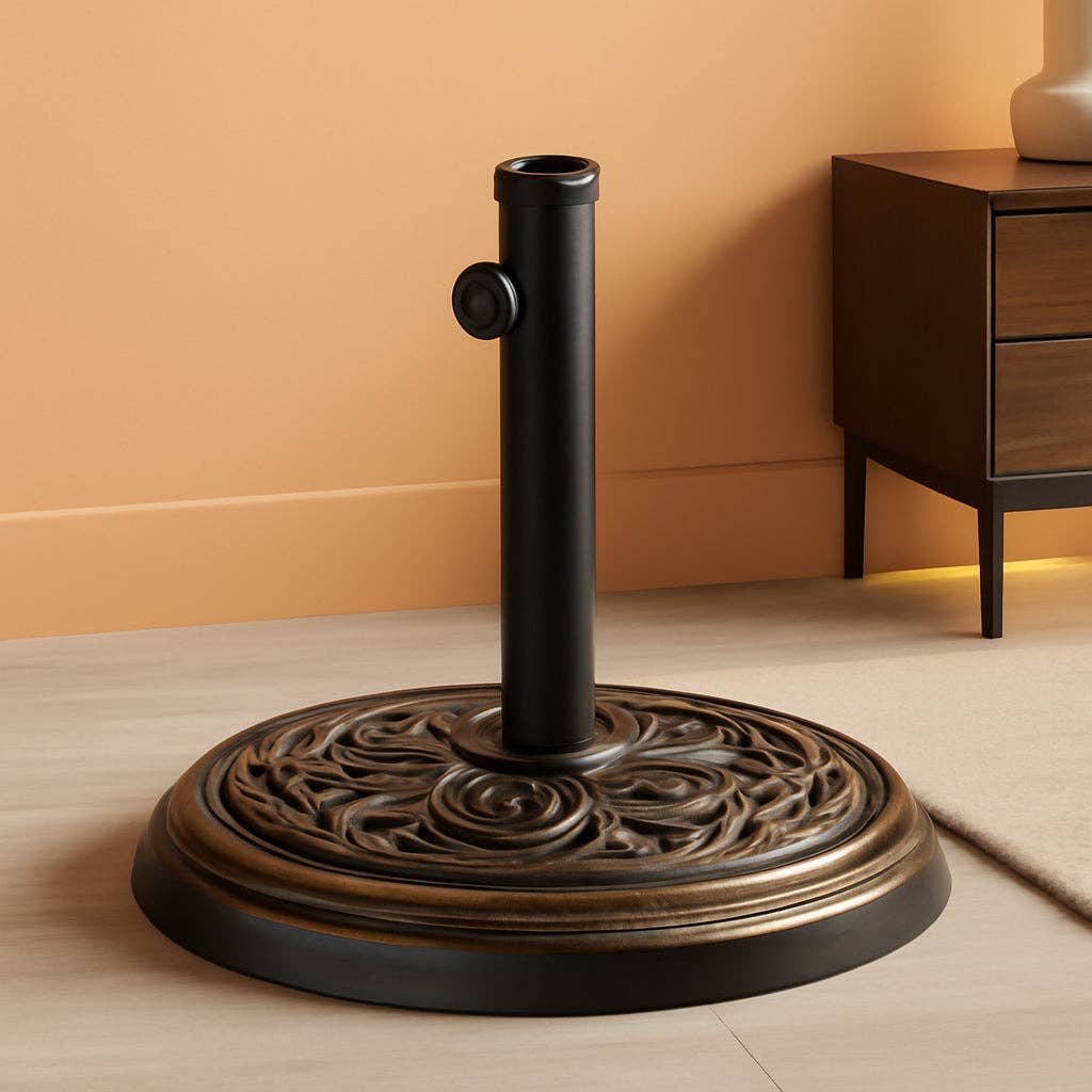 Heavy Duty 24 Pound Bronze Umbrella Base Patio Garden Stand For Outdoor Market Umbrellas for wholesale on Faire0