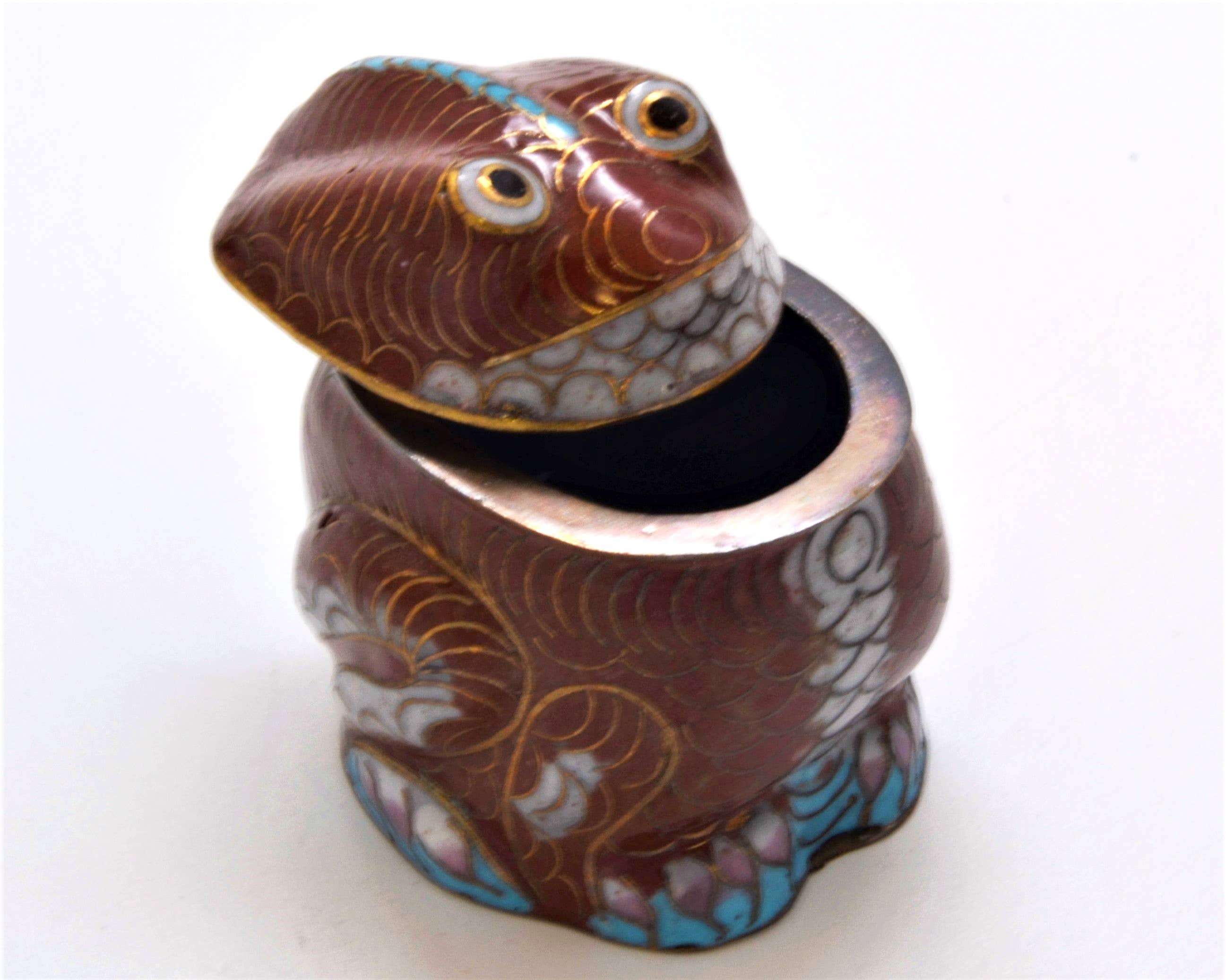Ciel Collectables - Wholesale Decorative Box - Vintage Cloisonne Funny Frog Box Hand Painted Unusual Design4