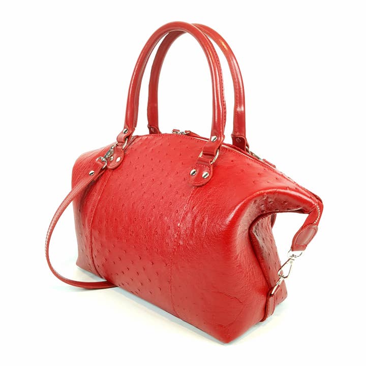 Borsa rossa in vera pelle di struzzo per la vendita all'ingrosso da parte di ANKO