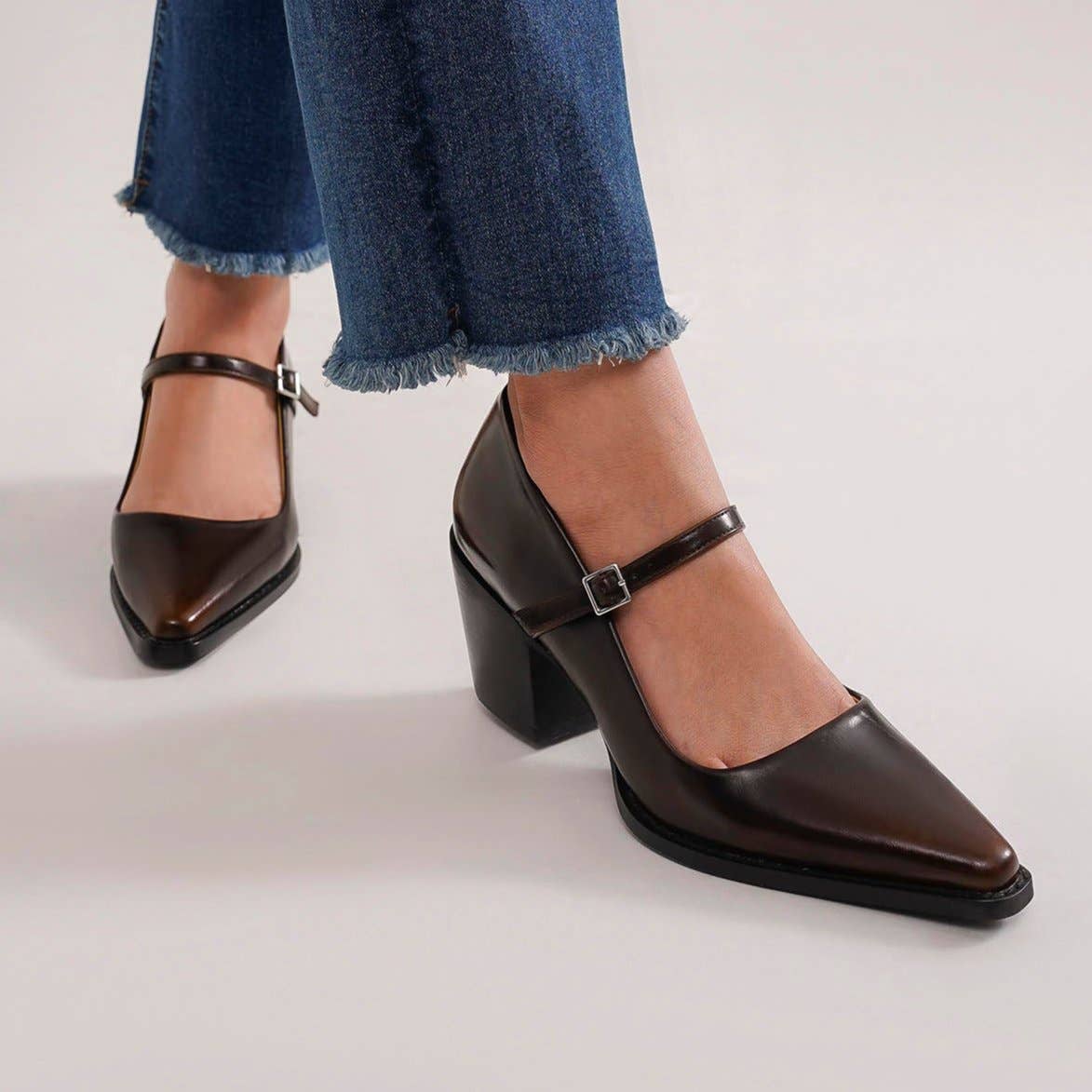 BEAST FASHION - Vente Chaussures à petit talon – femme - TESSA-07 Escarpins Mary Jane à talon bloc4