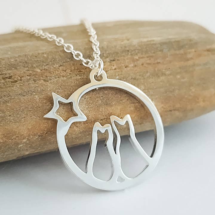 Cat Necklace, Available in Silver or Gold for wholesale by Piccadilly Pendants