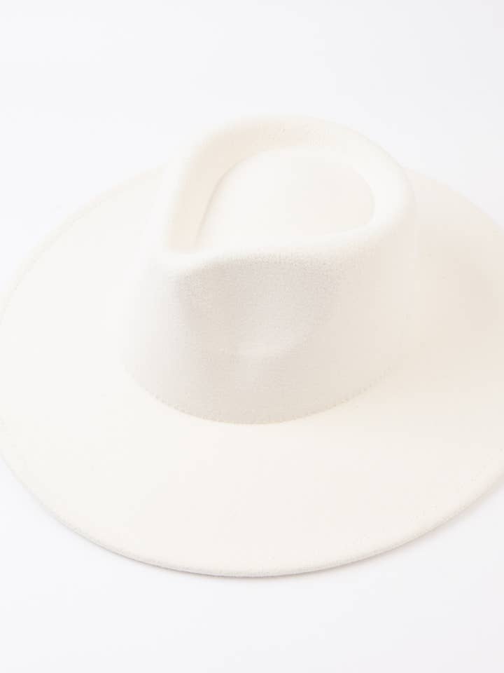 VEGAN FELT RANCHER HAT-CREME for wholesale by Lucca Couture