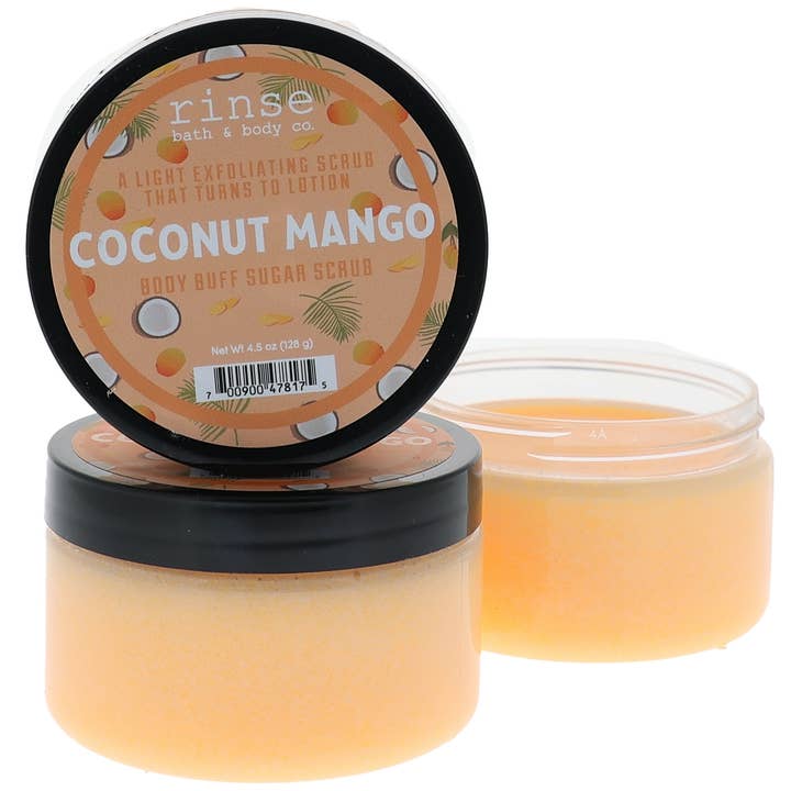 Body Buff Sugar Scrub - Coconut Mango for wholesale by Rinse Bath Body Inc