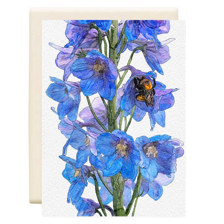 Delphinium | Everyday Greeting Card for wholesale by Inkwell Cards