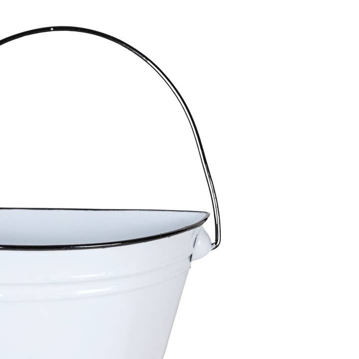 Foreside Home & Garden - Wholesale Hanging Planter - SALE - Beckett Set 2 Pail Wall Planters White Farmhouse